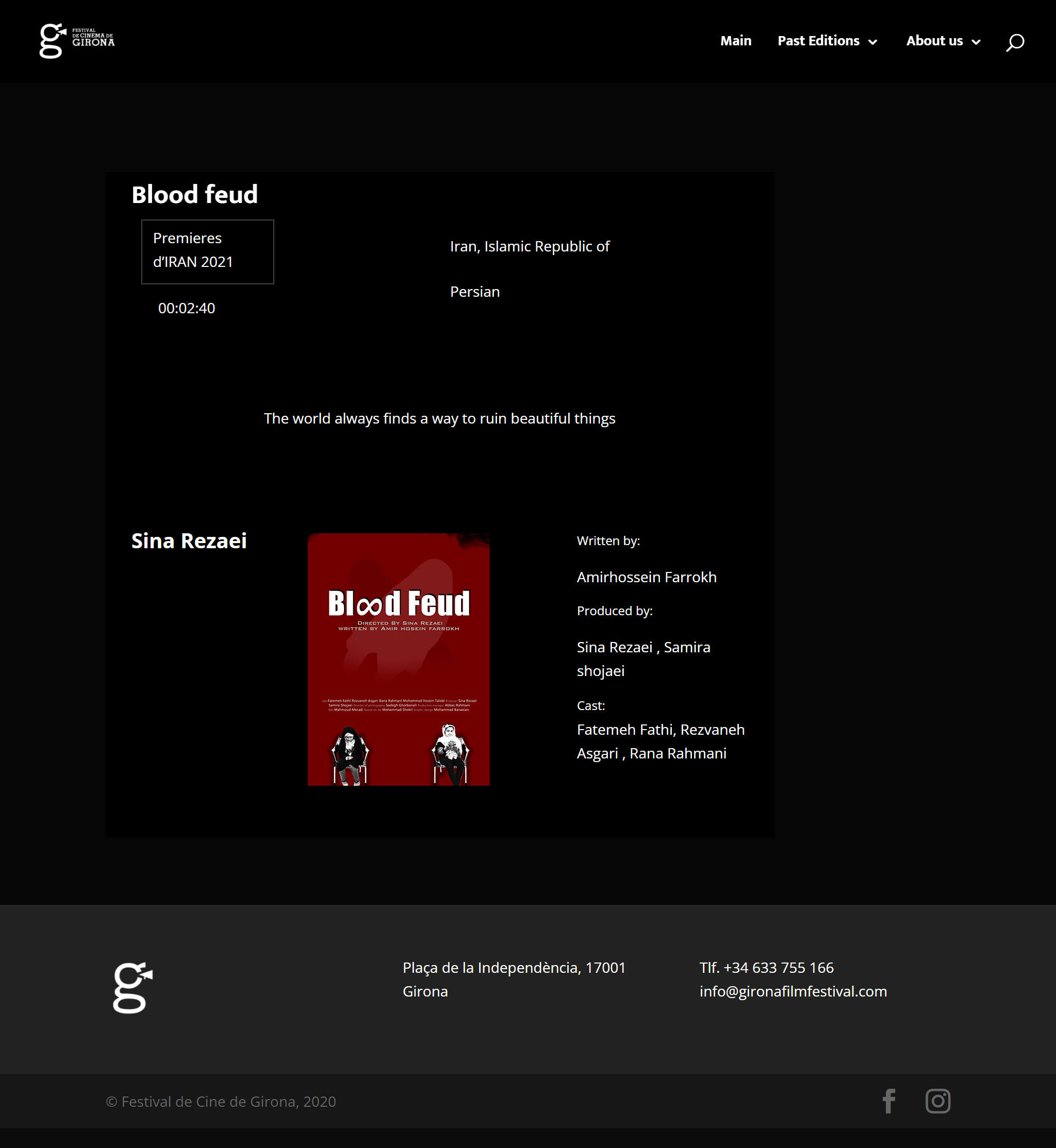 حضور فیلم کوتاه پدرکشتگی در جشنواره خیرونا اسپانیا